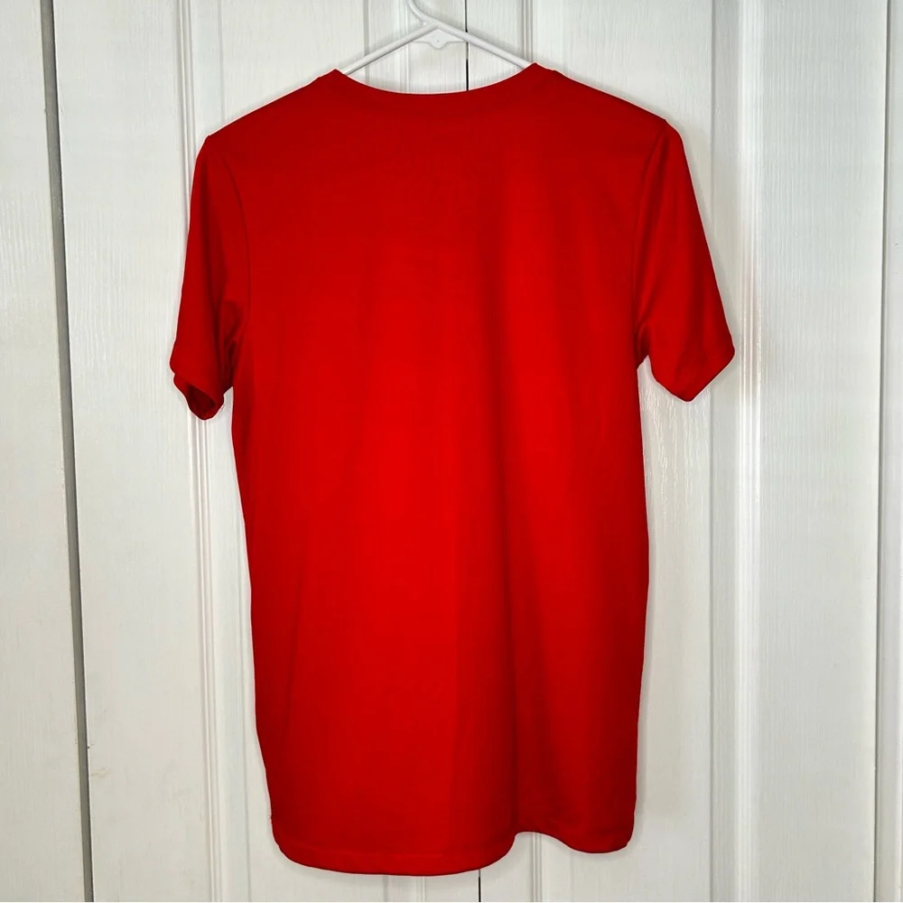 Adidas boys youth red short sleeve logo T-shirt large (14/16)